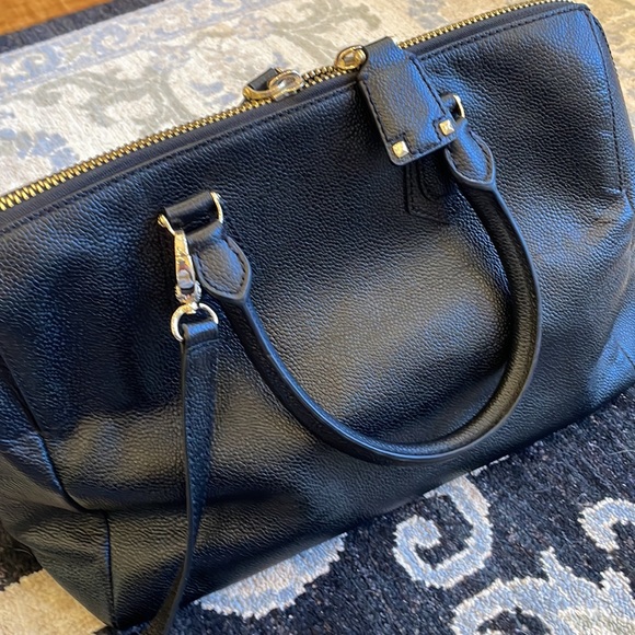 Henri Bendel West 57th Black leather Barrel Satchel - Picture 4 of 11